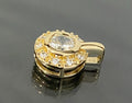 14K Yellow Gold & Cubic Zirconia Halo Pendant