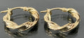 Italian 9K Yellow Gold Twist Hoop Earrings 16.50mm