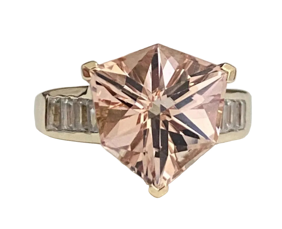 9ct Yellow Gold with 4.53CT Morganite Ring Size N (US 6.75)