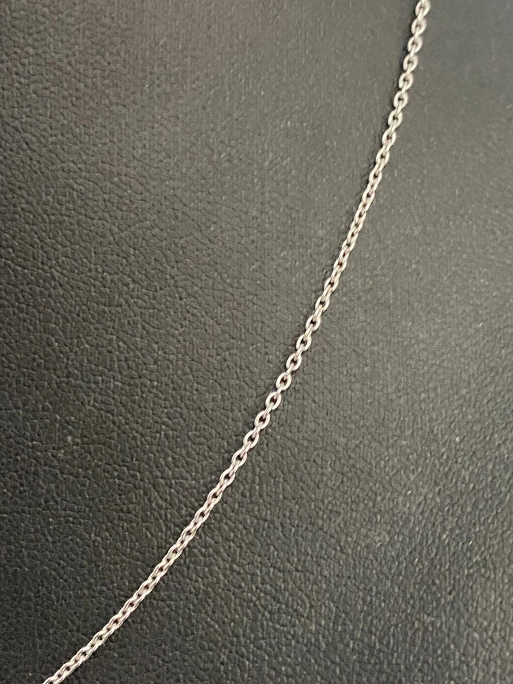 14K White Gold Cable Link Chain Necklace 41cm Long