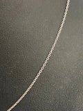 14K White Gold Cable Link Chain Necklace 41cm Long