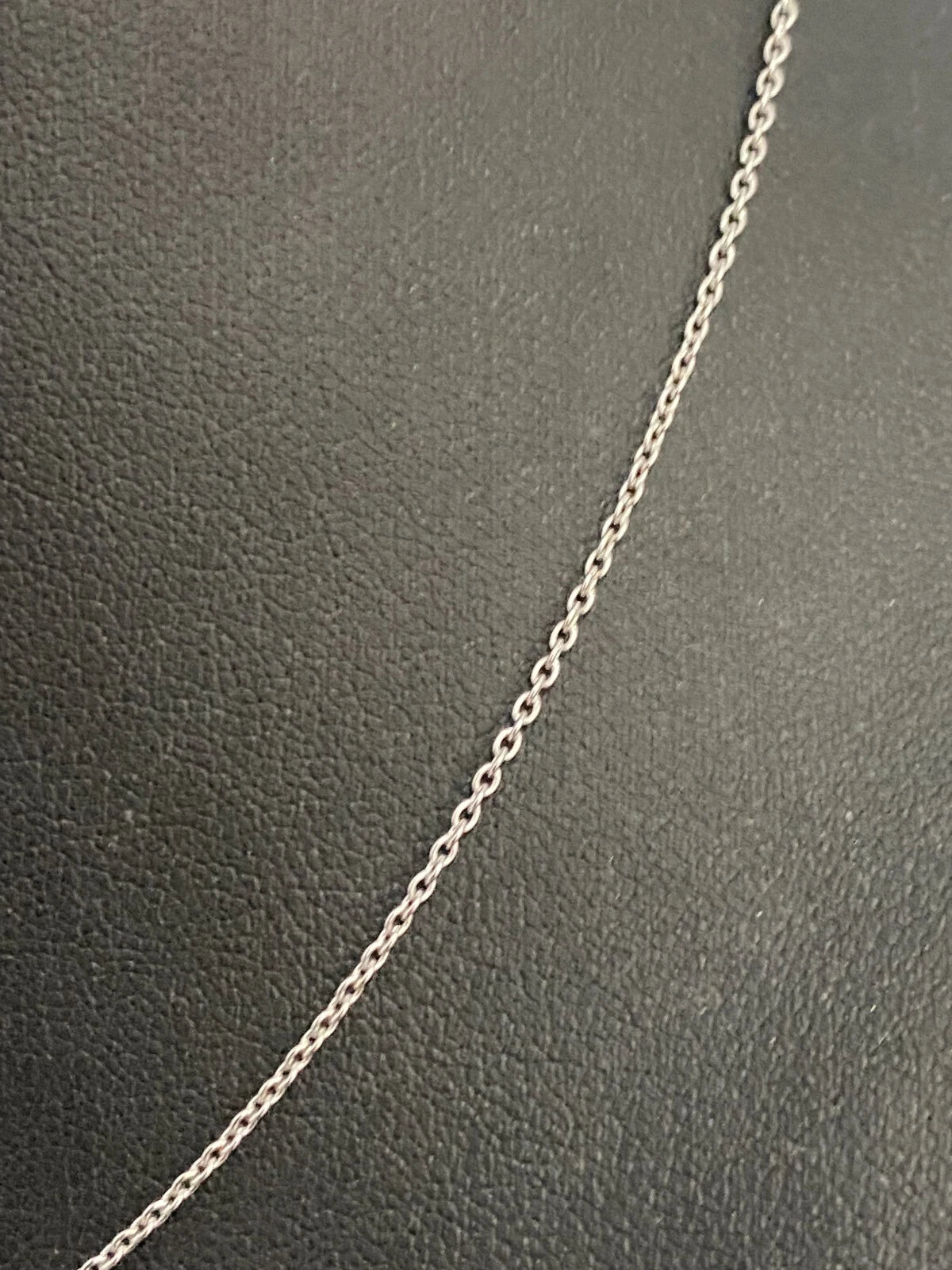 14K White Gold Cable Link Chain Necklace 41cm Long