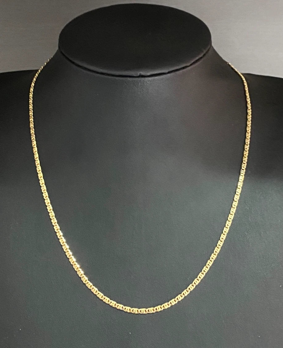 18K Yellow Gold Anchor Link Chain Necklace - 49.0cm Long