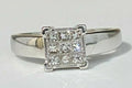 18K White Gold & 0.25CT Princess Cut Diamond Ring Size J - 4 5/8