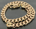 9K Rose Gold Curb Link Bracelet 23.50cm Long