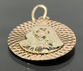 9K Yellow Gold Sagittarius Zodiac Sign & Virgin Mary Double Face Pendant