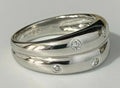 18K White Gold & Diamond Stacking Band Ring Size L 1/2 - 6