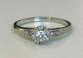 14K White Gold & Diamond Illusion Set Solitaire Ring Size K - 5 1/8