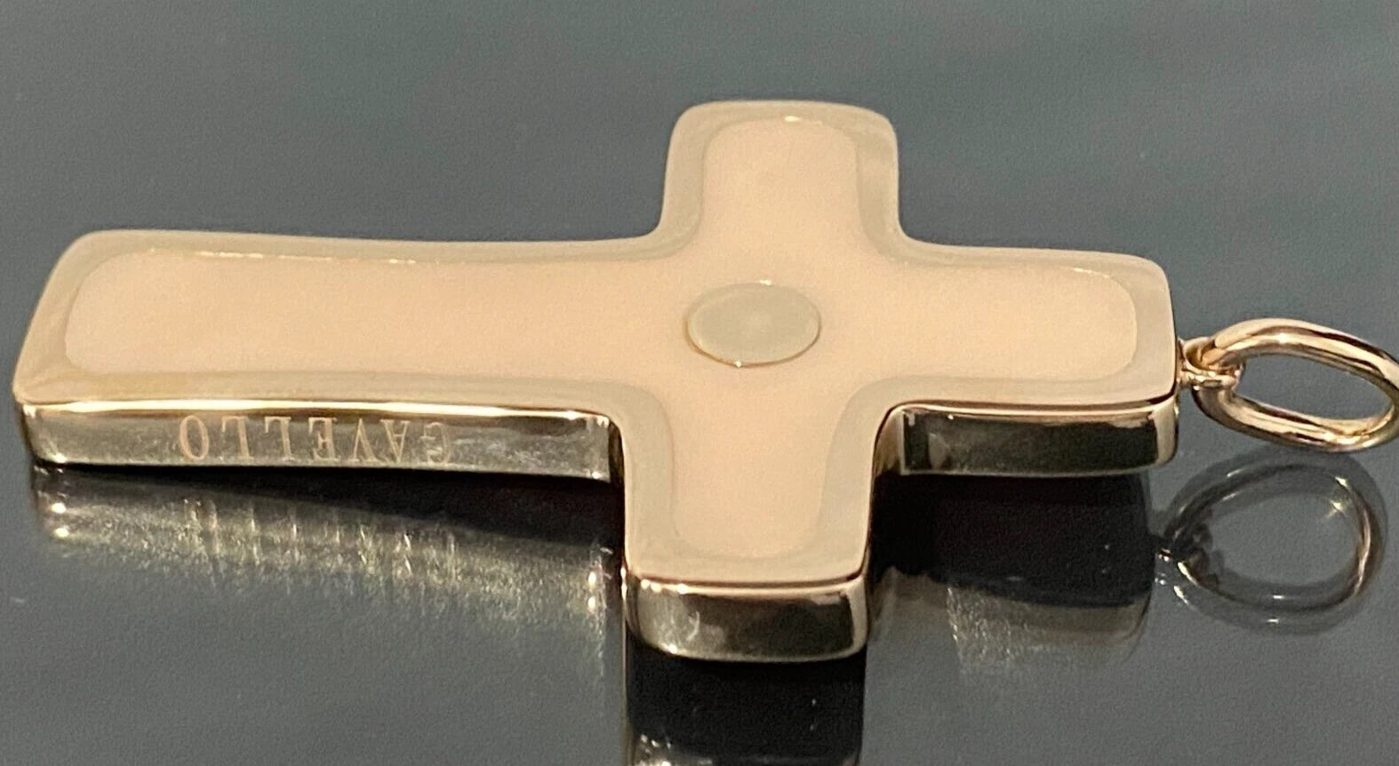 Large 18K Rose Gold & 0.60CT Diamond Cross Pendant by Gavello