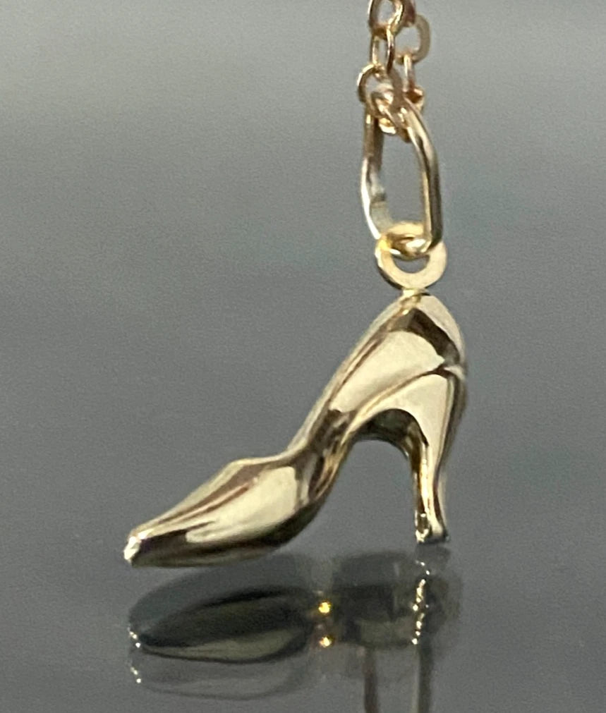 9K Yellow Gold High Heel Shoe Charm / Pendant