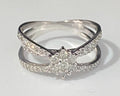 18K White Gold & 0.50CT Diamond Openwork Cluster Ring Size L - 5 1/2