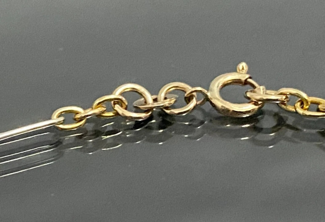 9ct Two-Tone Gold Paperclip Link Bracelet - 18cm Long