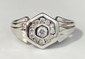 9K White Gold & 0.30CT Diamond Cluster Ring Size R - 8 5/8
