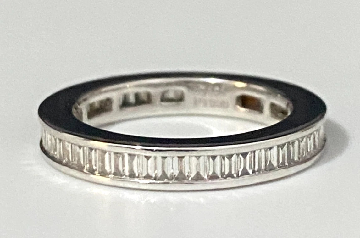 950 Platinum & 1.0CT Diamond Full Eternity Ring Size J - 5