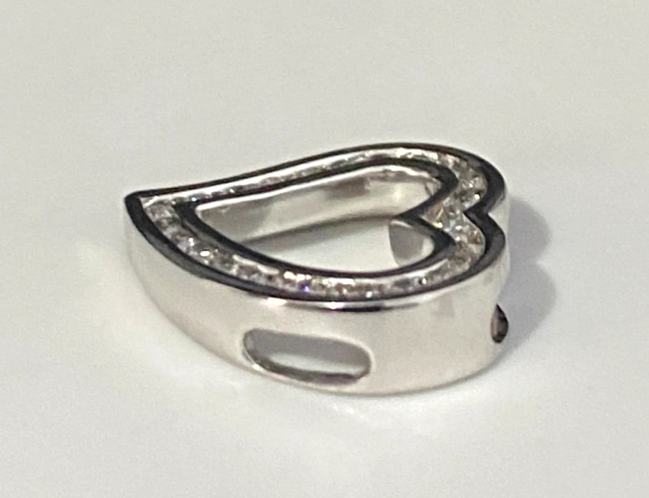 9K White Gold & 0.25CT Diamond Channel Set Heart Pendant