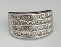 10K White Gold & 0.90CT Diamond 4 Row Channel Ring Size M 1/2 - 6 1/4