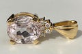 18K Yellow Gold With 4.0CT Kunzite & Diamond Pendant By ILIANA