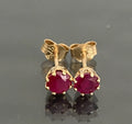 9ct Yellow Gold & Ruby Stud Earrings