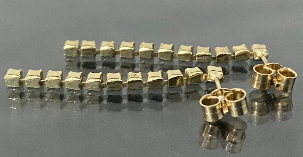 9K yellow Gold & Cubic Zirconia Drop Earrings 31.50mm