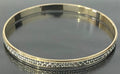 9K Two Color Gold Round Patterned Bangle 64mm