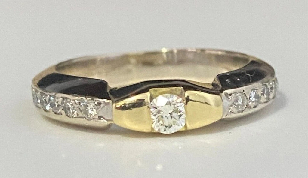18K White Gold & 0.28CT Diamond Engagement Ring Size J 1/2 - 5