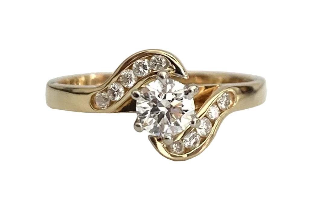 18ct Yellow Gold 0.45ct Diamond Solitaire Engagement Ring - Size N 1/2 (US 7)
