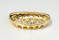 Edwardian 18K Yellow Gold & Old European Cut Diamond Ring Size K 1/2 - 5 3/8