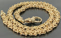 9K Yellow Gold Byzantine Link Chain Necklace