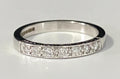 18K White Gold & Diamond Pave Set Wedding Band Ring Size N 1/2 - 6 3/4