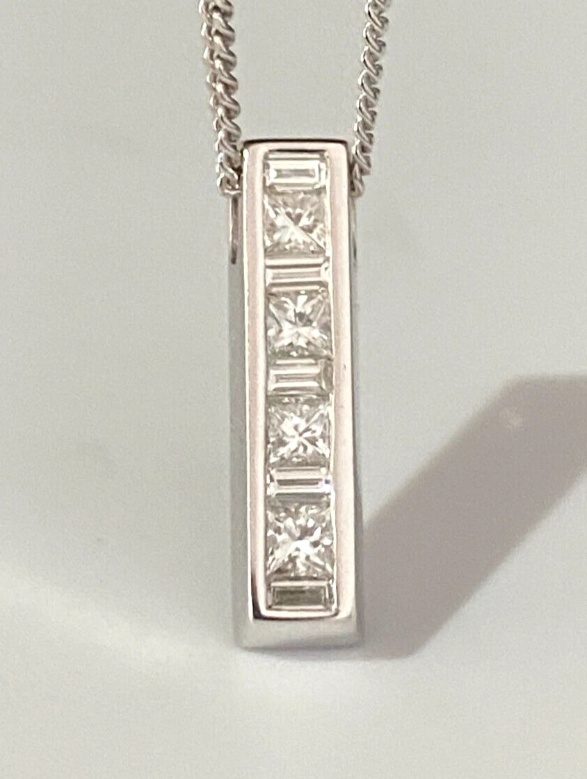 18K White Gold W/ 0.60CT Diamond Pendant