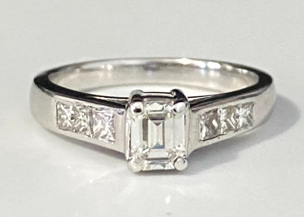 18K White Gold & 0.75CT Diamond Engagement Ring Size L - 5 3/4