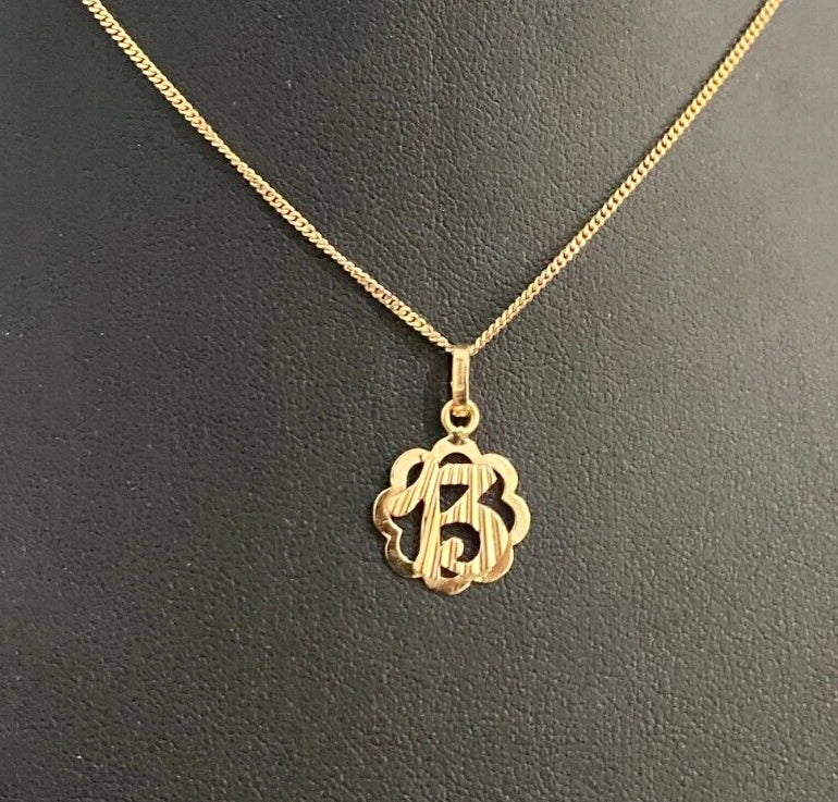 18K Yellow Gold 13 Pendant Charm