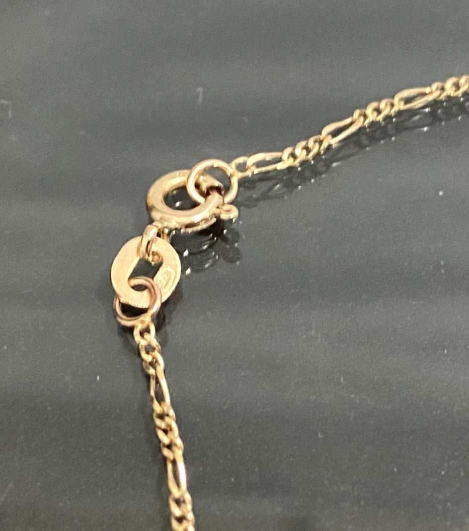9ct Yellow Gold Figaro Link Fine Bracelet 18.5cm Long