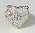 18K Yellow Gold & 0.75CT Diamond Heart Ring Size J 1/2 - 5
