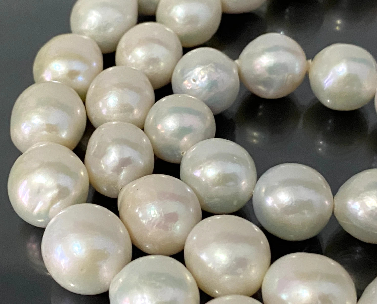 Large White Pearl Single-Strand Necklace 84cm Long 12 - 13mm