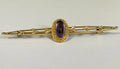 10K Yellow Gold Foiled-Back Gemstone Leaves Decoration Brooch 63mm Long