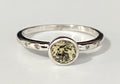 10K White Gold W/ Green Quartz & Diamond Ring Size N - 6 1/2
