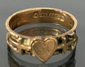 Victorian 9K gold Faith Hope & Charity Woven Hair 'JA' Initial Ring C1879