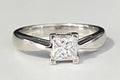 18K White Gold & 0.42CT Diamond Engagement Ring Size J - 4 3/4