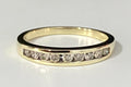 9K Yellow Gold & 0.25CT Diamond Channel Set Wedding Band Ring Size M - 6 1/4
