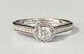 9K White Gold & 0.33CT Diamond Engagement Ring Size L 1/2 - 6