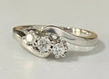 18K White Gold & 0.25CT Diamond Crossover Ring Size J 1/2 - 5
