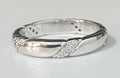 18K White Gold & Diamond Wedding Band Ring Size K - 5 1/8