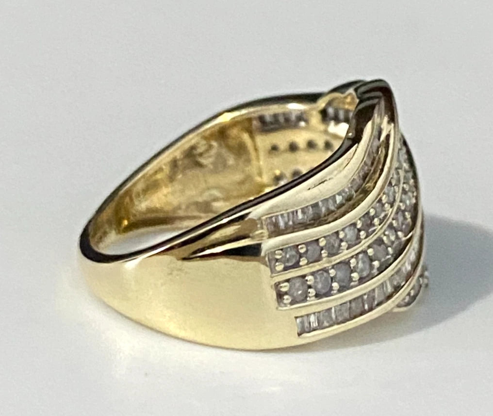 10K Yellow Gold & 0.75CT Diamond Dress Ring Size J - 5