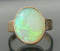 Vintage 9K Yellow Gold & Opal Ring Size S - 9 3/8