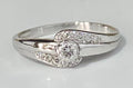 18K White Gold & 0.20CT Diamond Engagement Ring Size P 1/2 - 7 3/4