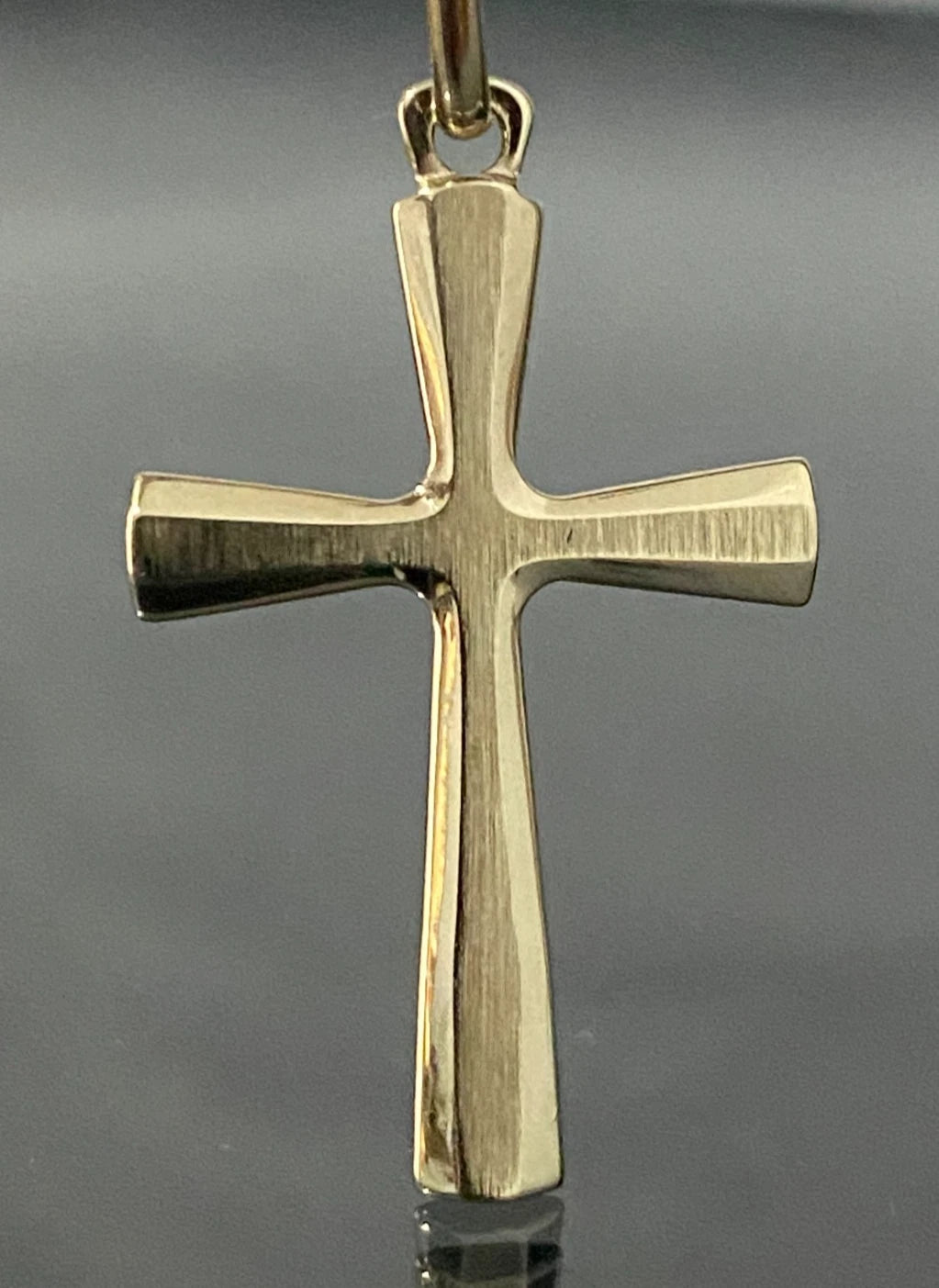 Italian 9K Yellow Gold Cross Pendant 38.50mm High