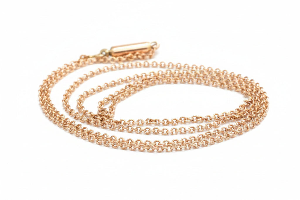Vintage 9K Rose Gold Cable Link Chain Necklace 42cm