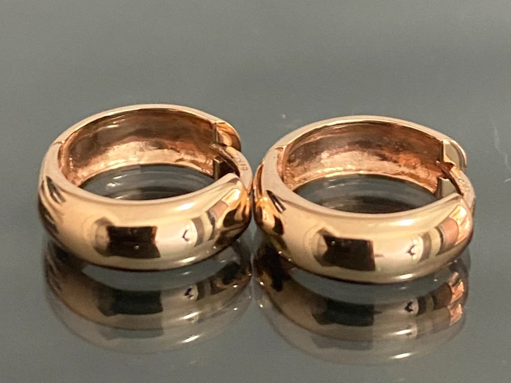 9ct Rose Gold Round Huggie Earrings