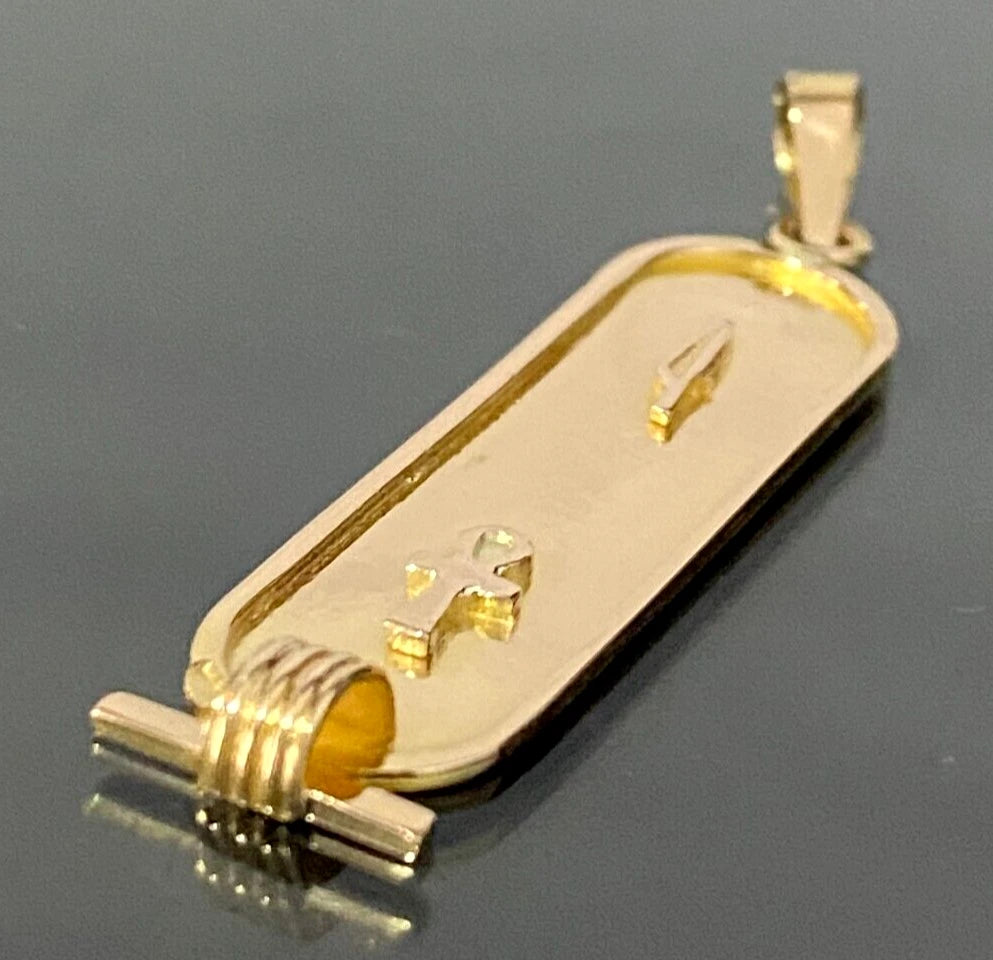18K Yellow Gold Egyptian Hieroglyphics Pendant